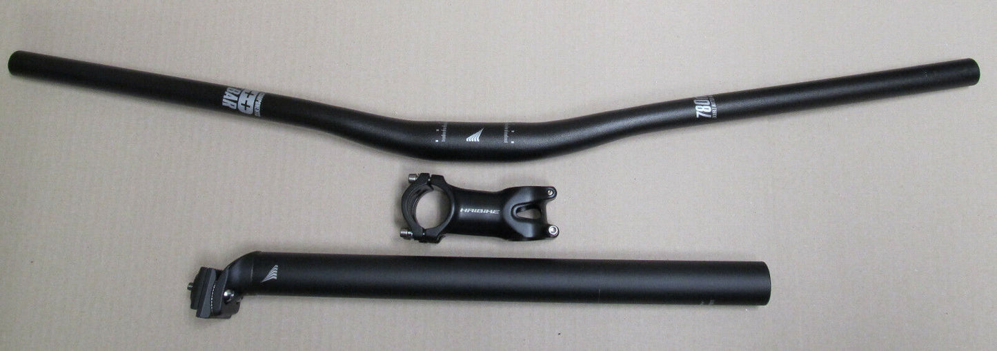 Haibike Aluminium MTB riser Set Handlebar 780mm Stem 70mm Seatpost Sb 31,6mm New