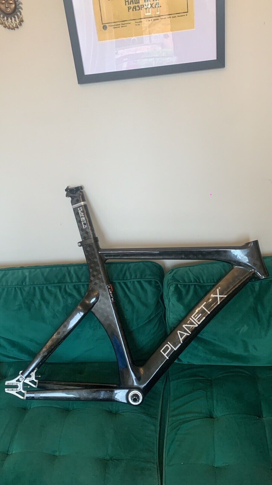 Planet X Pro Stealth 56cm Carbon Track Frame Fixed Gear Fixie