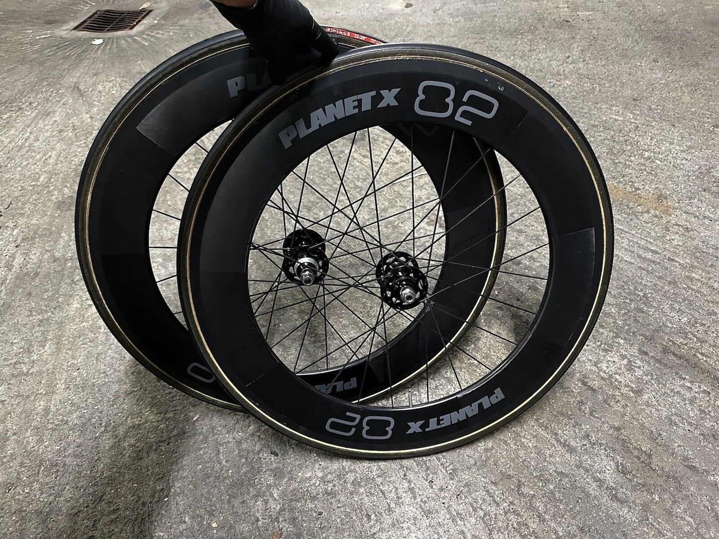 Planet X Track Carbon Wheelset Tubular No Tyres Fixed Gear Velodrome Wheels