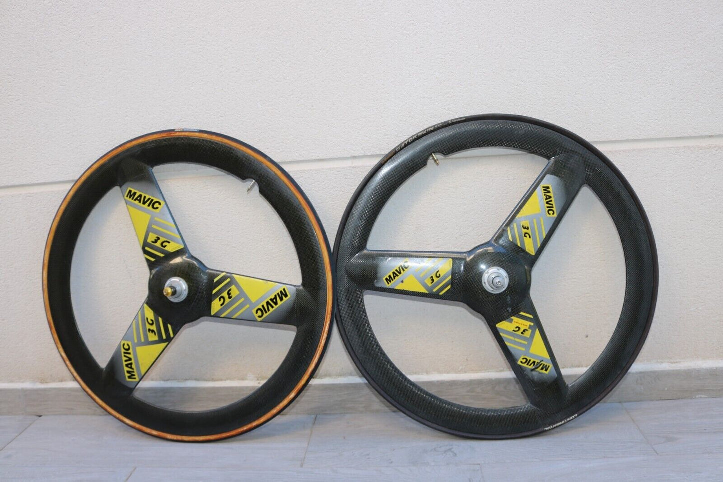 RARE MAVIC 3G TRACK WHEELS 700C TUBULAR VINTAGE CARBON TRISPOKE TRI SPOKE