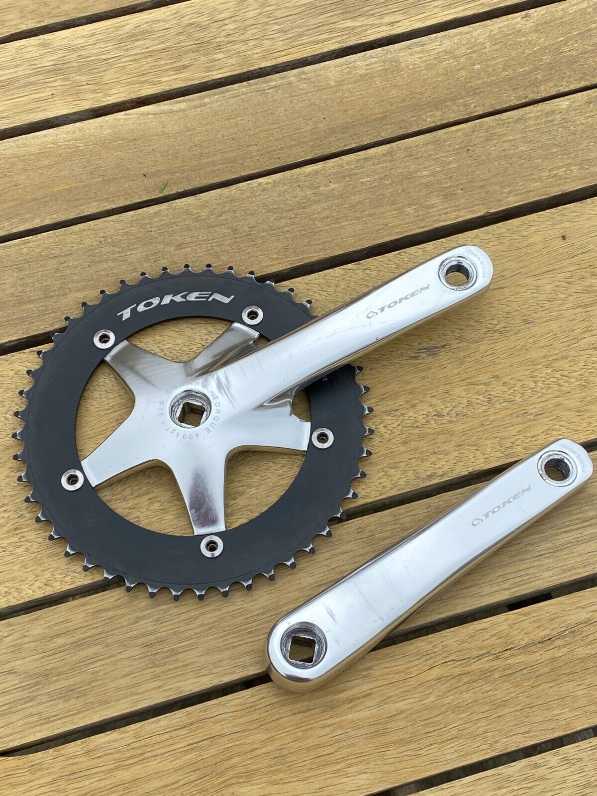 Token Track Fixie Crankset, 165mm JIS square taper, 48T chainring