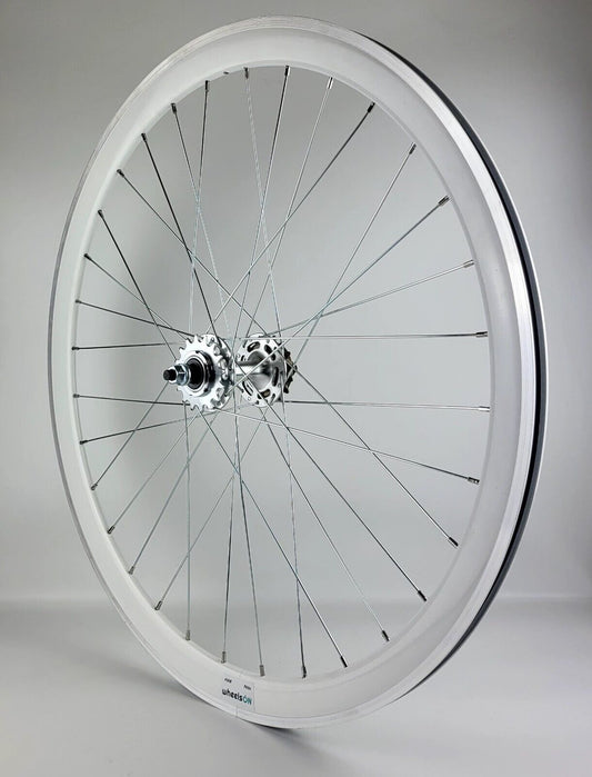 700c Fixie Fixed Single Speed Rear Wheel Flip Flop 16T White Rim