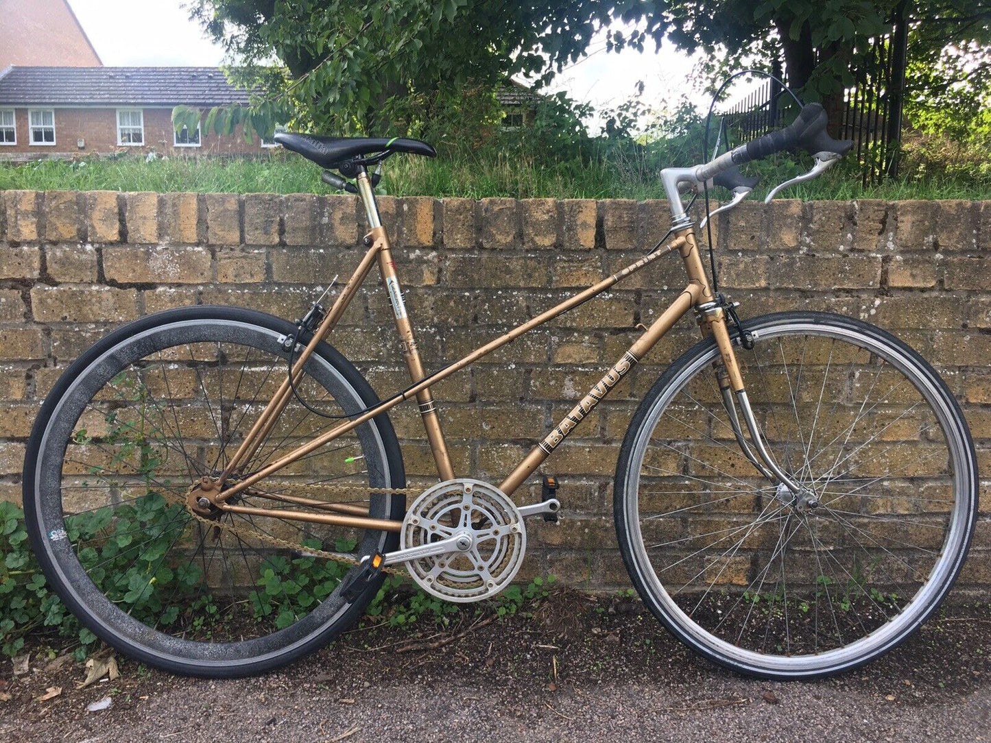 Batavus single speed fixie retro vintage gold bicycle