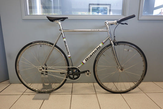 Bianchi Pista Single Speed Fixie Chrome Steel Bike 55cm PX Available