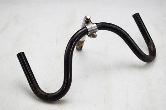 C.1930s LAUTERWASSER VINTAGE BICYCLE DROP HANDLEBARS & STEM, 380MM
