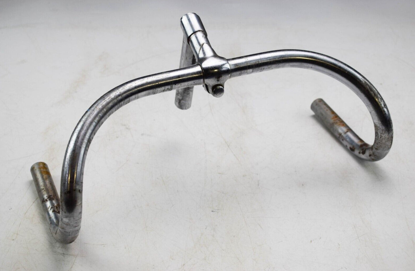 C.1940s PELISSIER BAILEY BEND VINTAGE BICYCLE STEEL DROP HANDLEBAR/ STEM, 395MM