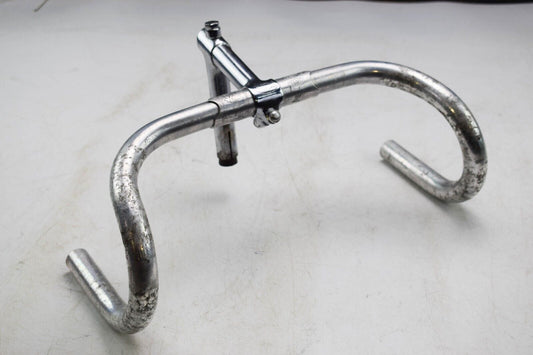 C.1960 TITAN STEM / M. KINT S. MAES VINTAGE BICYCLE DROP HANDLEBAR SET, 370MM