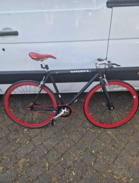 Create Single Speed Bike Red Black Fixie 54cm Frame
