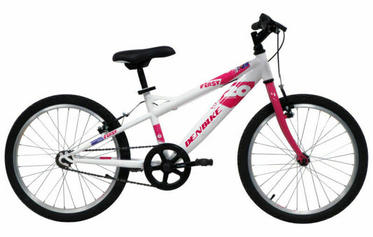 Denbike Girls Bike Single Speed MTB Junior Childs Bicycle 20" Wheel White Pink