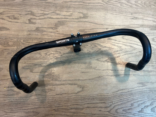 Forte Precision Road Bike Drop Bar Handlebar 42cm 31.8mm w/ 100mm Threadess Stem