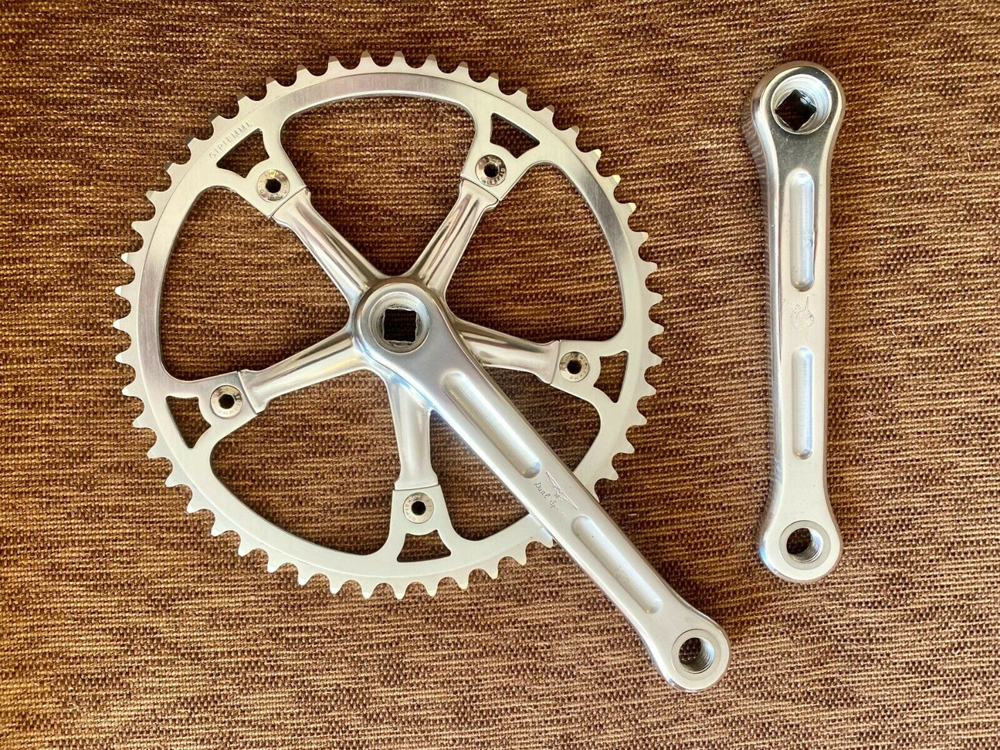 Gipiemme Dual Sprint crankset + NOS 52t 3/32 Chainring (Track Setup)