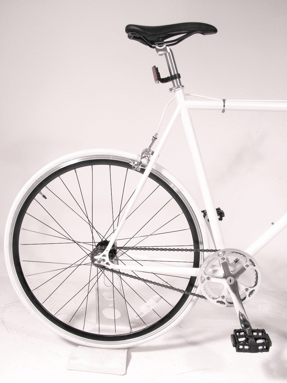 MBA Ice White/Black Single Speed Bike/Fixed Gear Road Bike - Size: 55cm