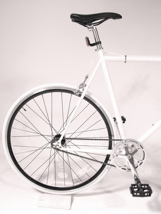 MBA Ice White/Black Single Speed Bike/Fixed Gear Road Bike - Size: 55cm