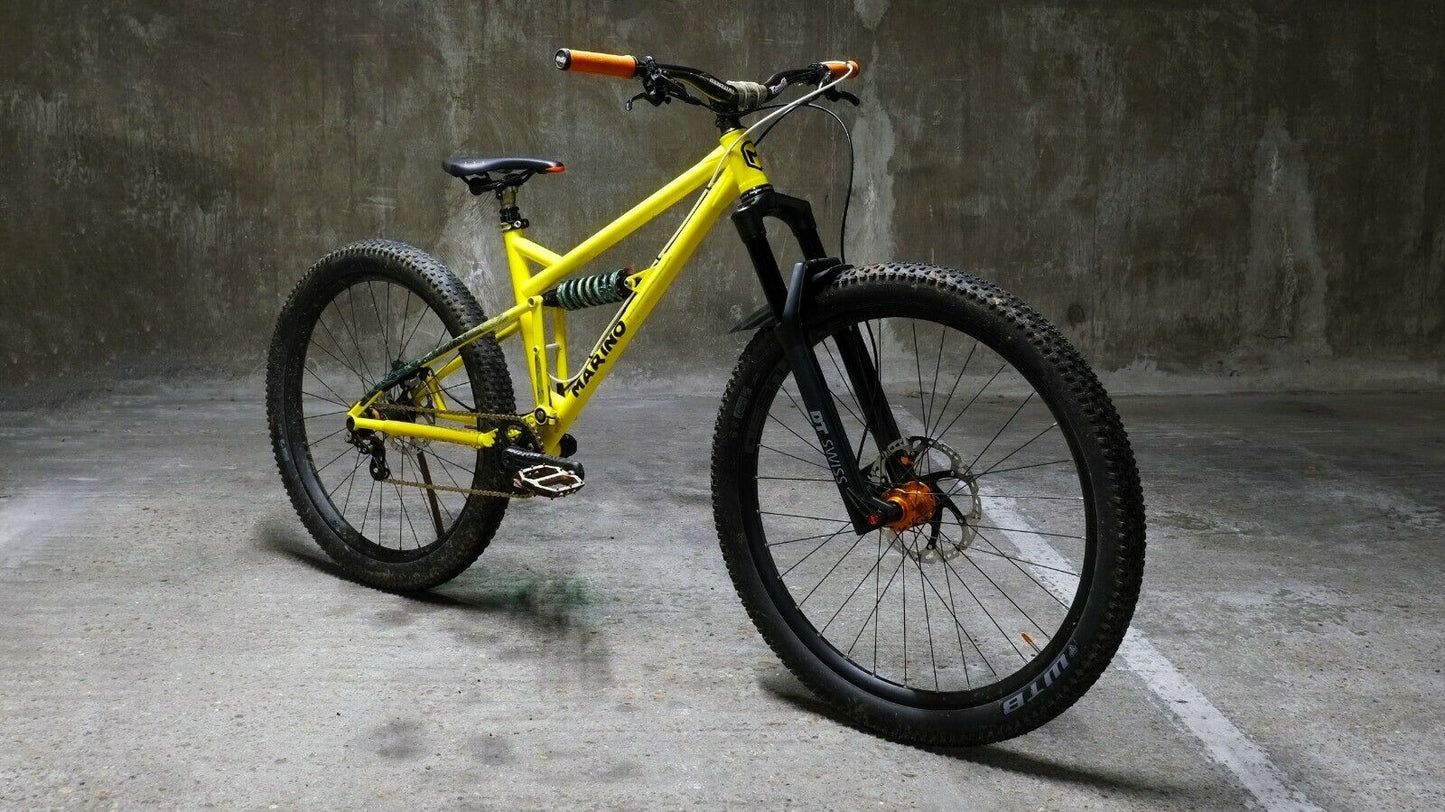 Marino full suspension custom build steel mullet SM MTB bike Single speed