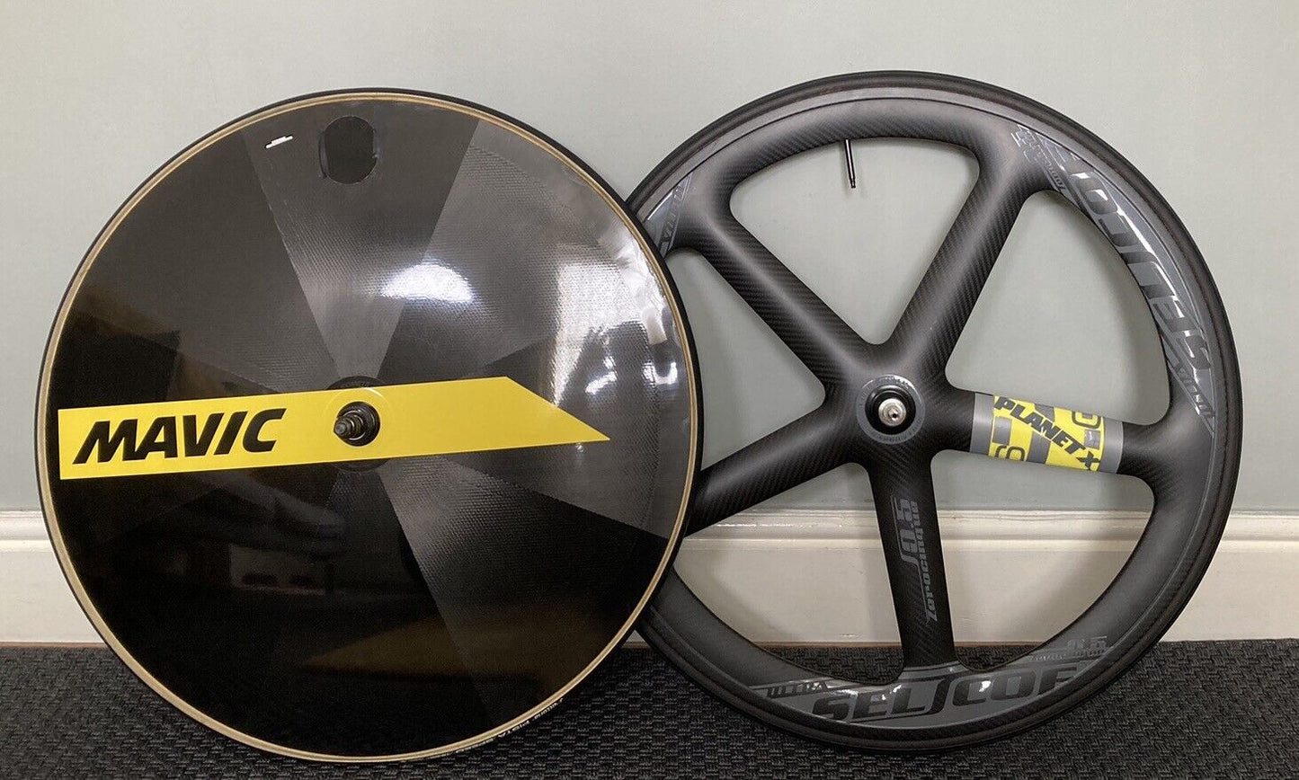 Mavic Comete Rear Track Disc & 5 Spoke Front Track Selcof/Planet X Wheelset