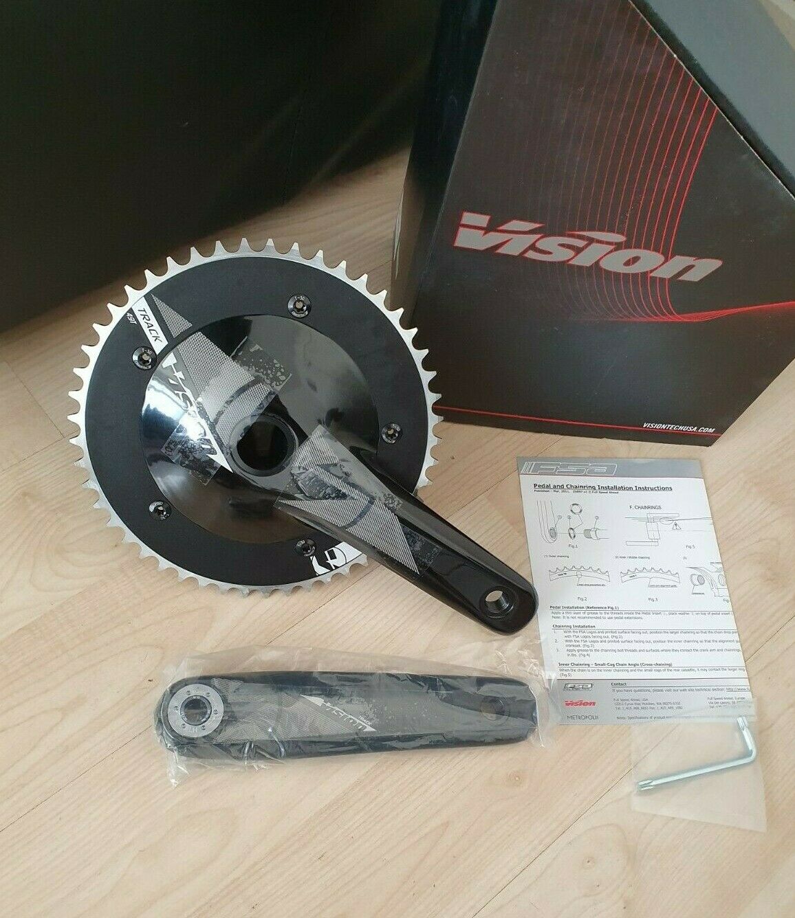 NEW Vision NS aero 165 track chainset crankset sram omnium miche pistard air