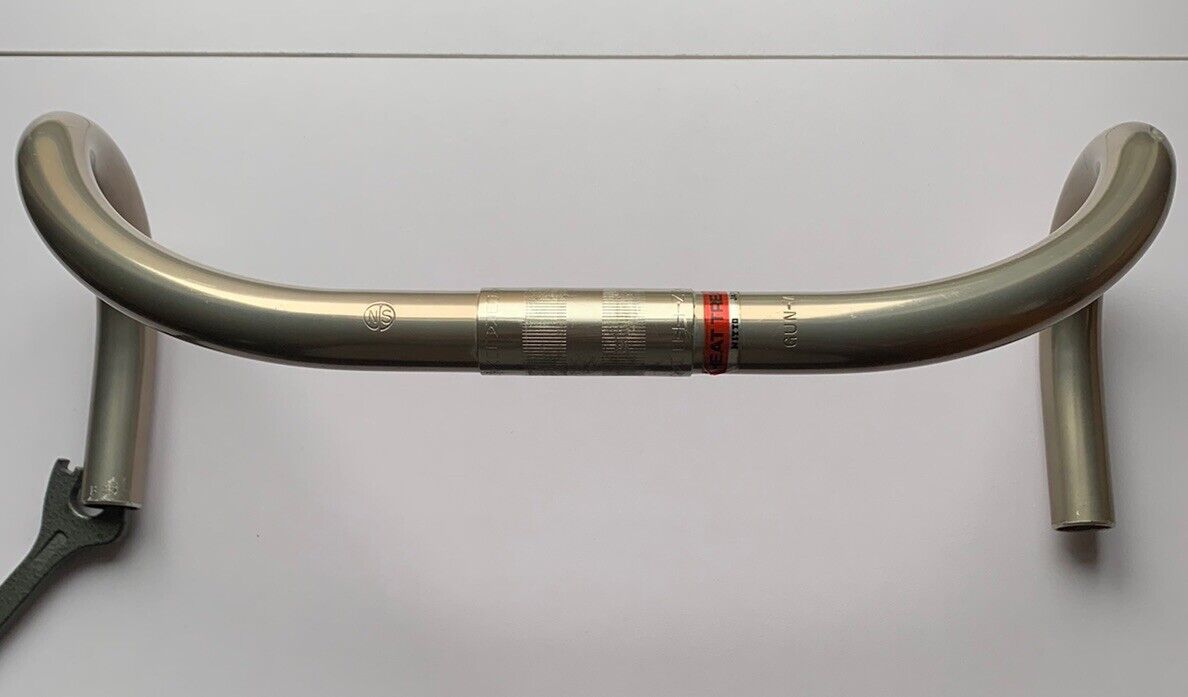 Nitto NJS GUN-M 39cm B123 Keirin Track Drop Bars Used Gunmetal Cut