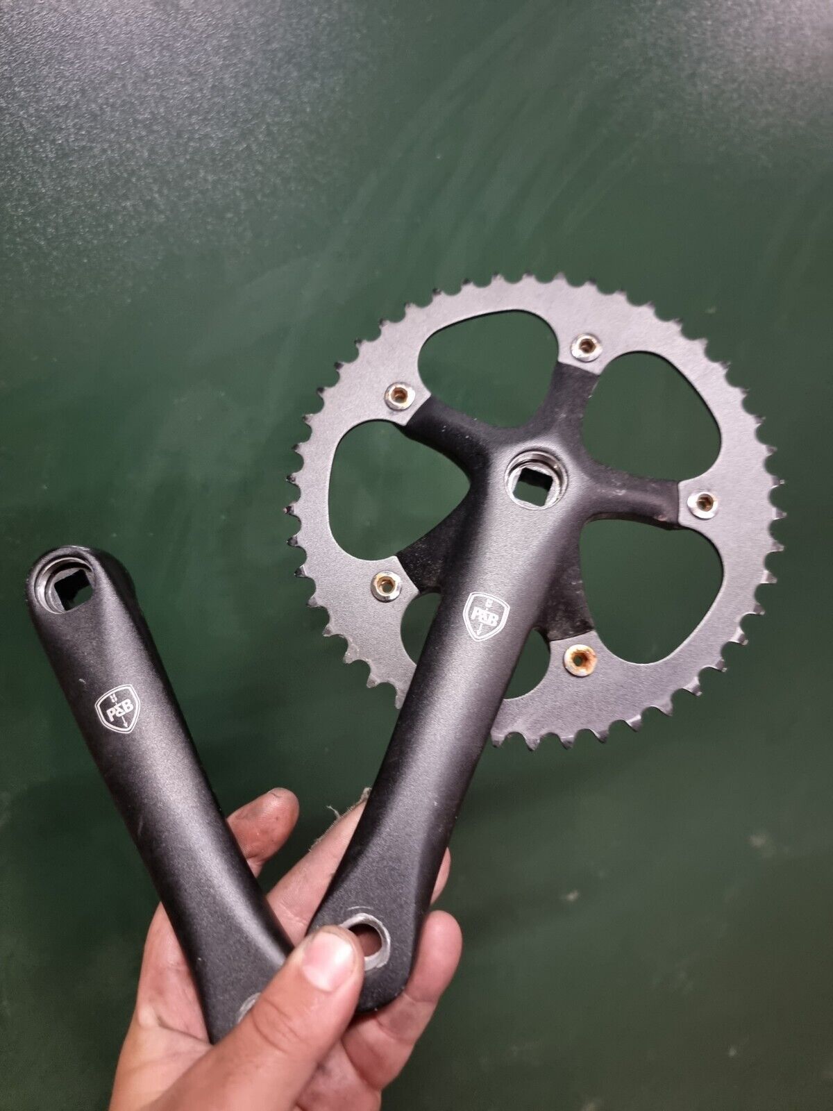 Polo and bike single speed track crankset with bsa bb 165mm 46t
