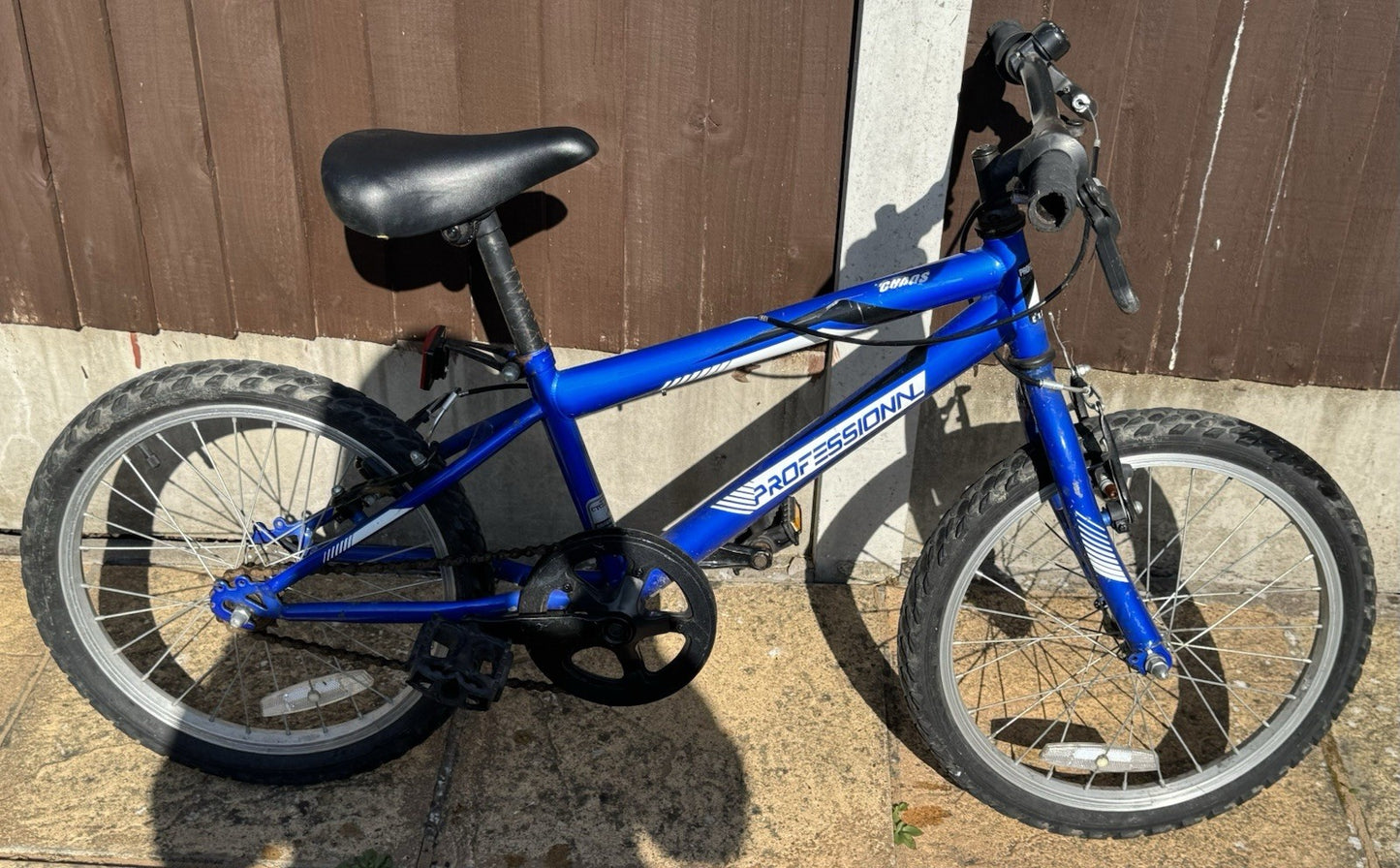Professional Chaos Kids Bike 18” Wheels Blue Single Speed