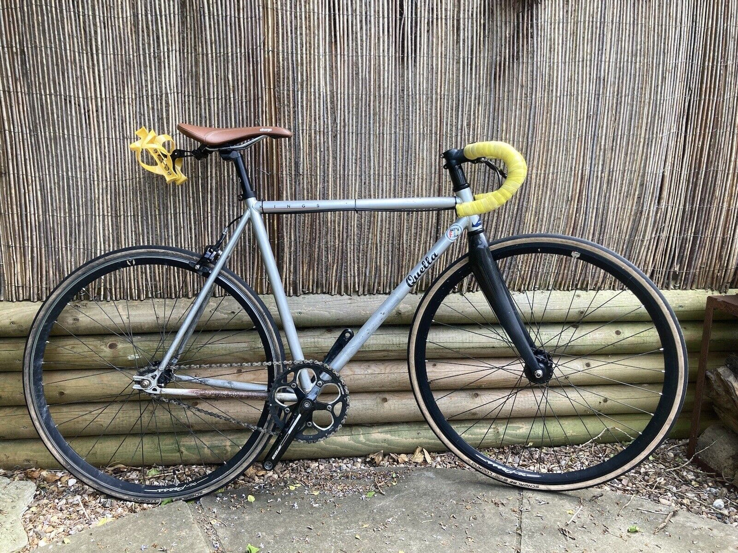 Quella Kings steel frame single speed fixed-hub road bike, size sm-med