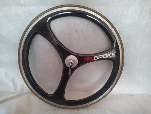 Real TRISPOKE TRI-SPOKE track bike single speed tubular rear wheel 650c