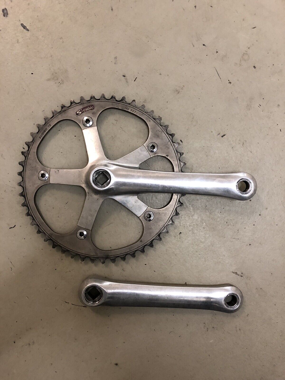 Shimano Dura Ace FC-7600 Track Crankset with Sugino 75 Chainring