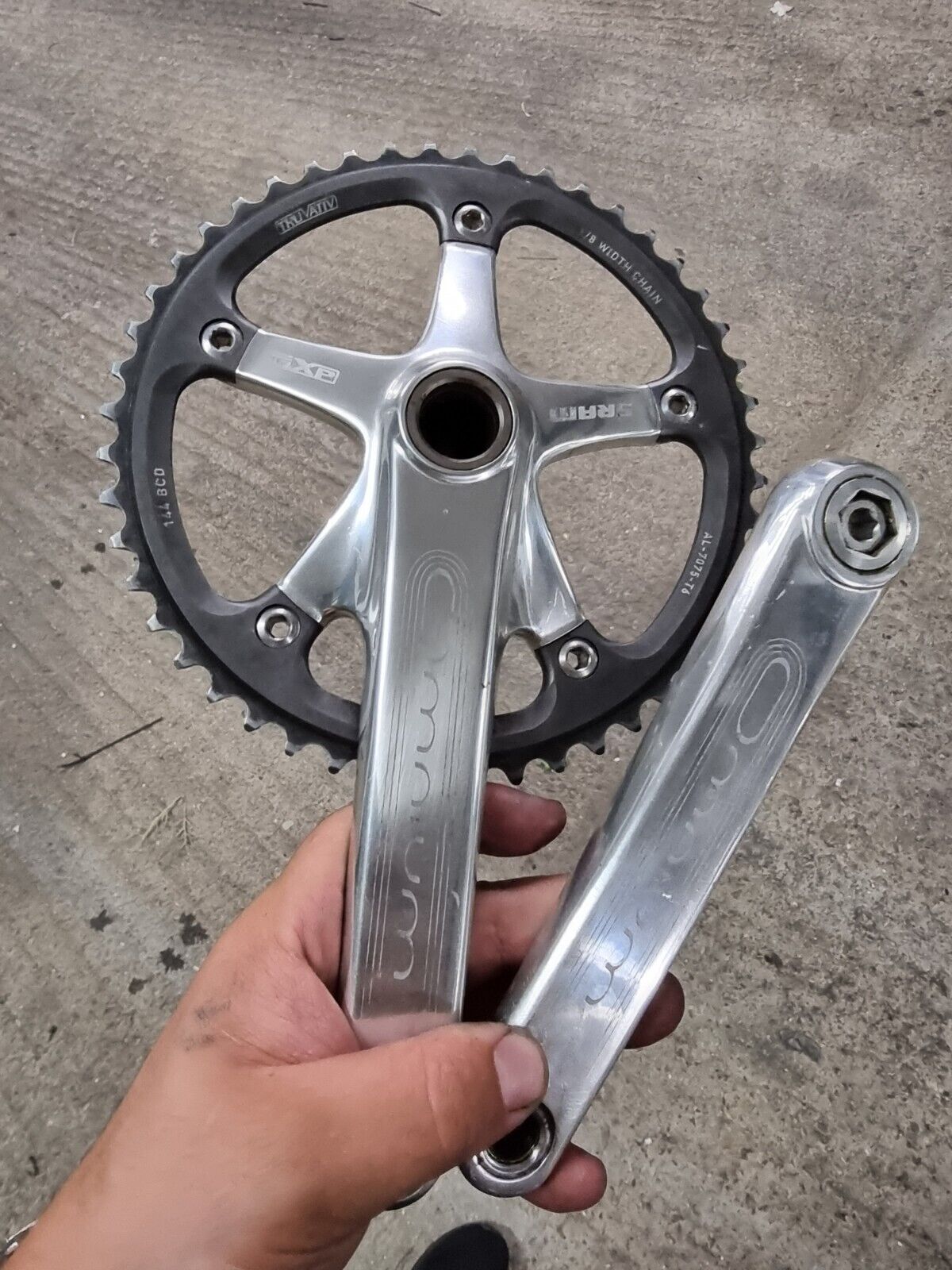 Sram Omnium Fixed Gear Crankset 180mm Gxp Silver Cranks With Bb