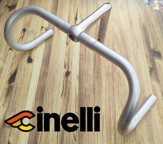 VINTAGE CINELLI CAMPIONE DEL MONDO 66 - 42 STAR LOGO DROP HANDLEBARS + XA QUILL