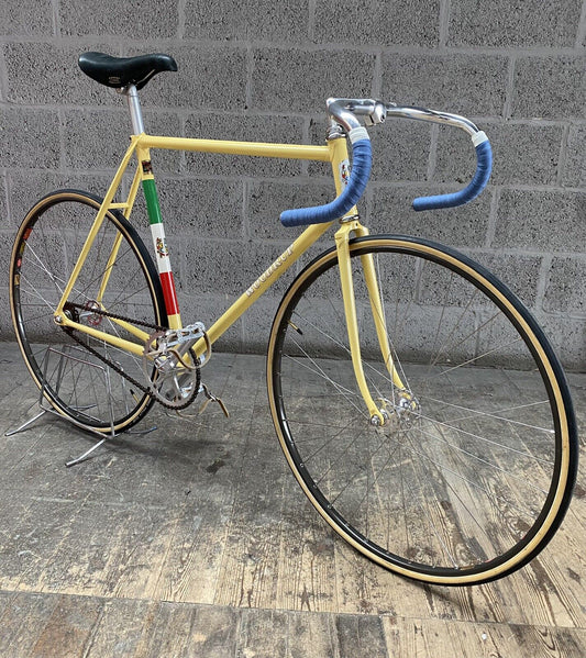 Vintage Woodrup Track Bike 1983 53cm 21” Reynolds 531SL,Yellow, White Decals.