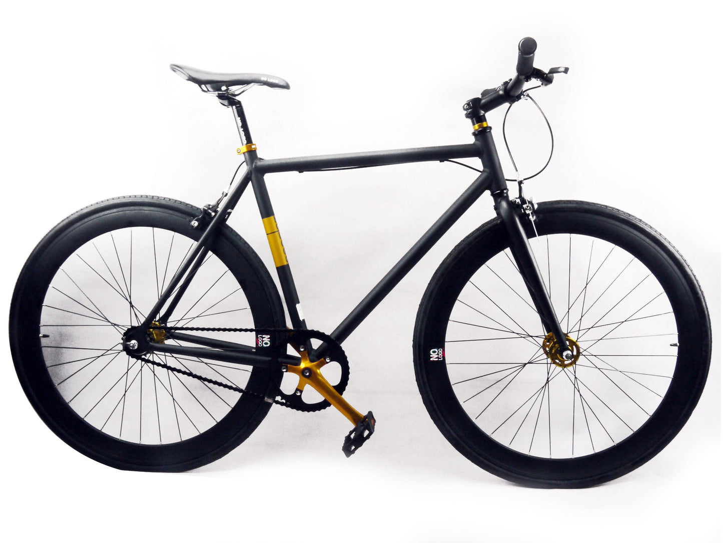 No Logo Alloy Black/Gold Single Speed Bike