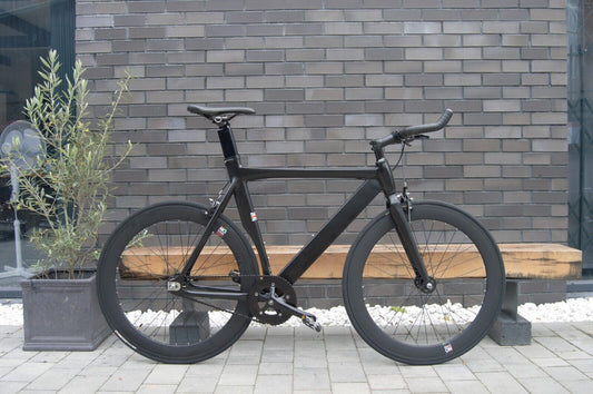 matte black nologo X type single speed /fixie road bike cycles at Fixed Gear Frenzy